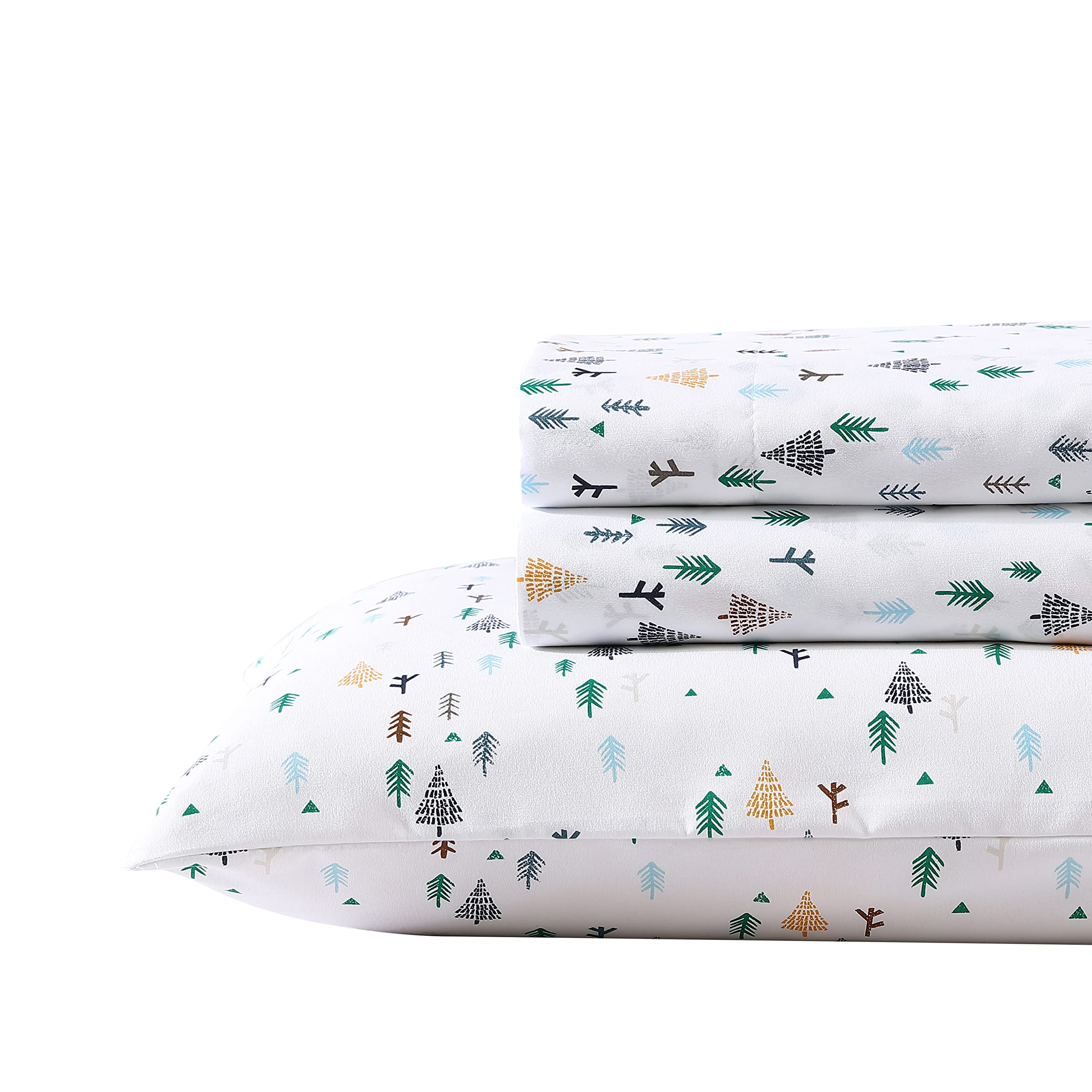 Eddie Bauer Twin Sheets Set - Stain-Resistant Toddler Bedding with Sham, Super Soft in Dreamland Green, Model USHSA01241799