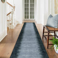 Lahome Modern Carpet Runners for Hallway 12ft, Washable Non Slip Ultra-Thin Runner, Black Print Stain Resistant Home Decor for K