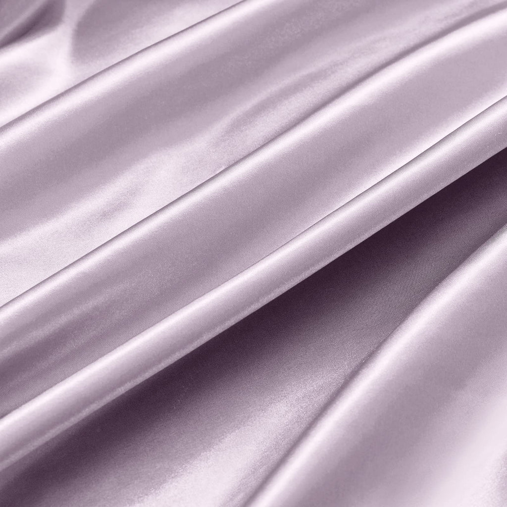 Ersmak 7 Pieces Satin Sheets Set King Size, Luxury Silky Lavender Satin Bed Sheets Set With 1 Deep Pocket Fitted Sheet, 1 Soft F