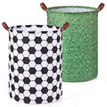 Domensi 2 Pcs Large Laundry Hamper Basket Canvas Fabric Collapsible Waterproof Storage Basket Organizer for Bedroom Decor Closet