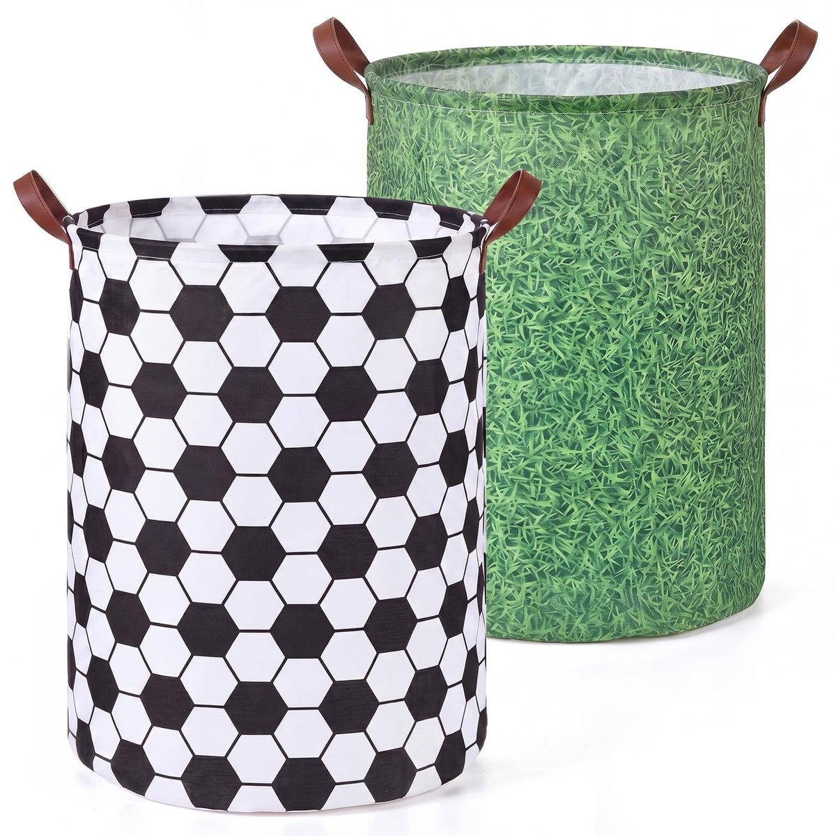 Domensi 2 Pcs Large Laundry Hamper Basket Canvas Fabric Collapsible Waterproof Storage Basket Organizer for Bedroom Decor Closet