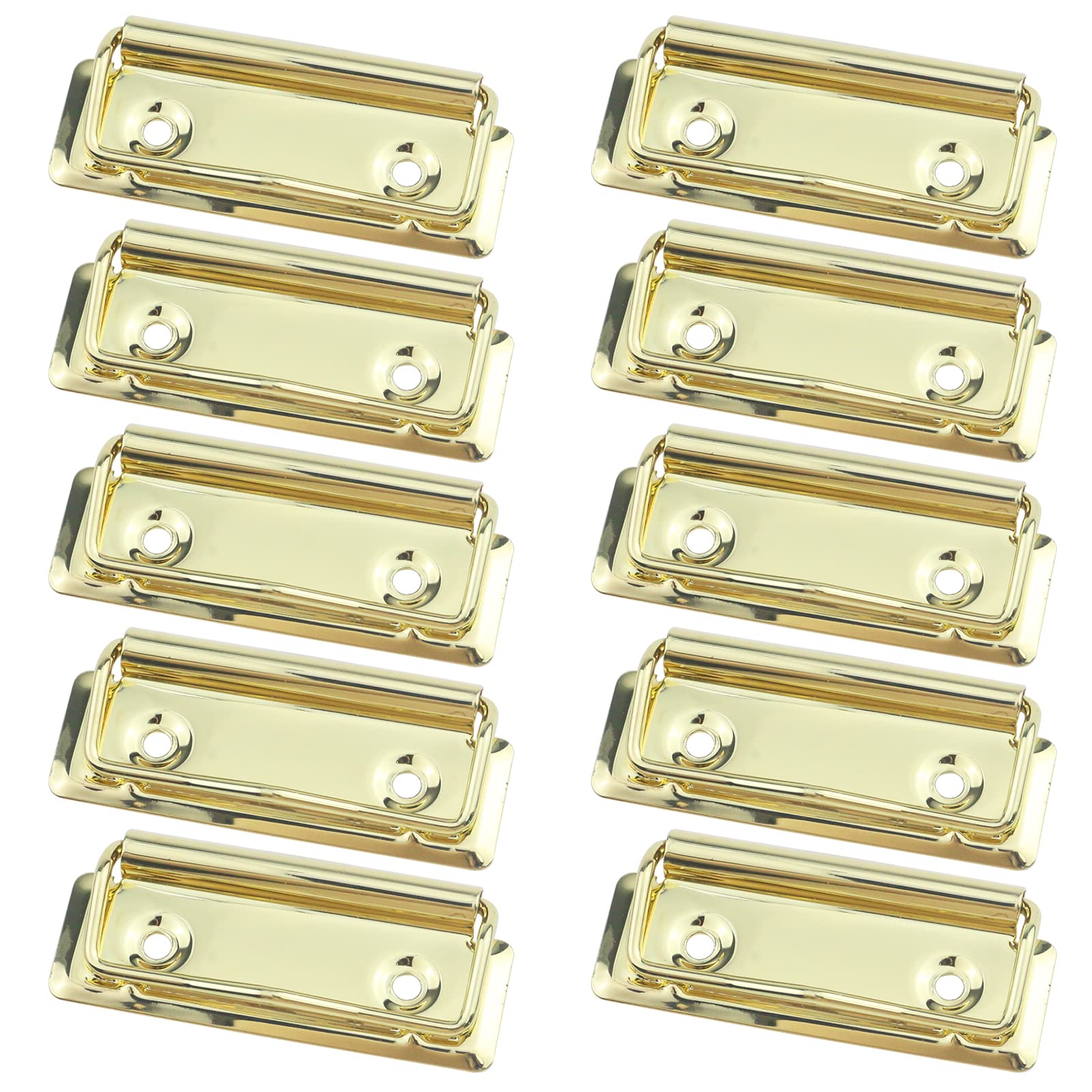 Semetall Hardboard Clip 10 Pcs A4 Letter Size Vertical File Folder Hardware Clip Office Supplies (Gold,70Mmx30Mm)