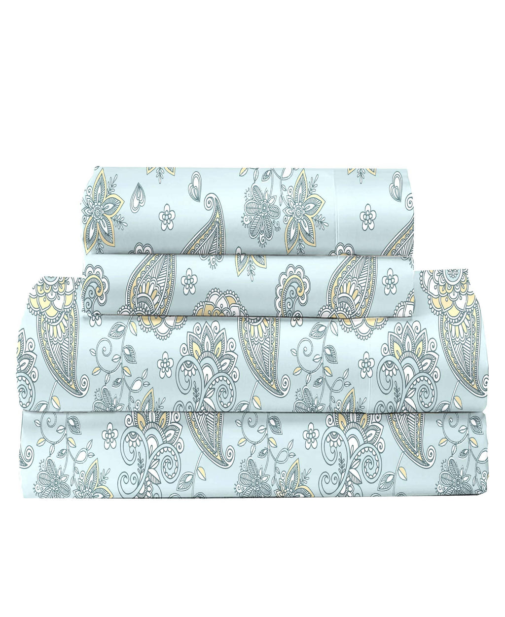 Feather & Stitch Softest 100% Cotton Sheets, King Size Sheet Sets, 4 Pc Set, 300 Thread Count Percale Weave Bedding, 16' Deep Pocket, Cooling Sheets, King Size Sheets, Breathable Bed Set (Diamond)