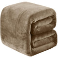 Fleece Blankets For All Season - Premium Lightweight Anti-Static Throw For Queen/Full Size Bed Extra Soft Brush Fabric Warm Sofa Thermal Blanket 90' X 90'(Taupe)