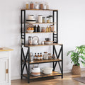 Yaheetech 6-Tier Kitchen Bakers Rack, 31.5 Inch Coffee Bar Table, Farmhouse Microwave Oven Stand Cabinet for Small Spaces, Corne