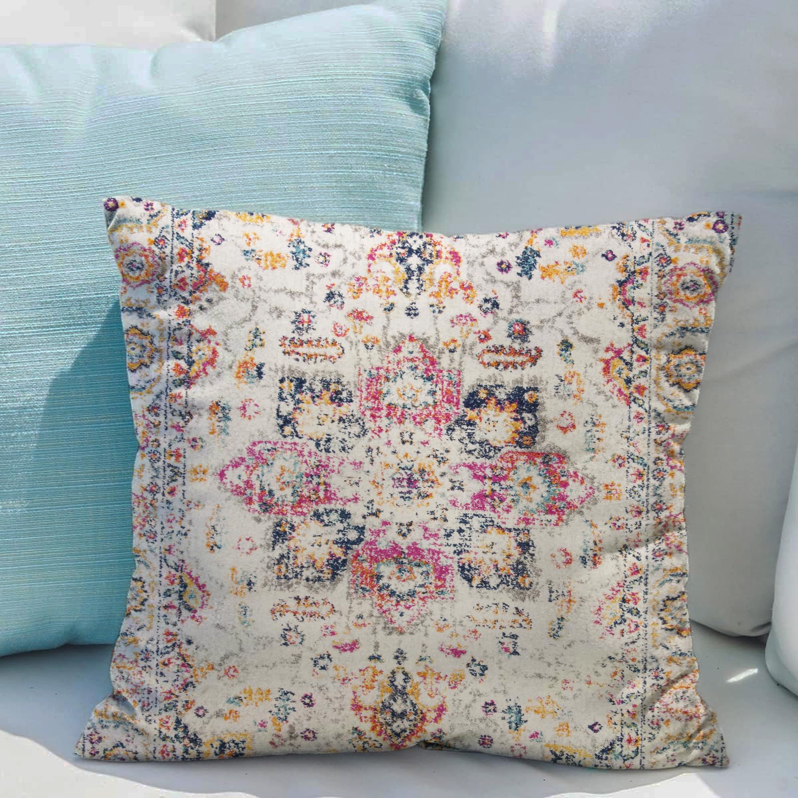 Snycler Boho Throw Pillow Covers 26X26 Inch Set Of 2 Burnt Yellow Terracotta Rust Colored Throw Pillows Double Sided Boho Home S