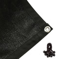 Shatex 90% Plant Shade Cloth 6' X 8' Shade Fabric Sun Shade Cloth With Grommets For Pergola Cover Canopy, Black, 12 Bungee Balls