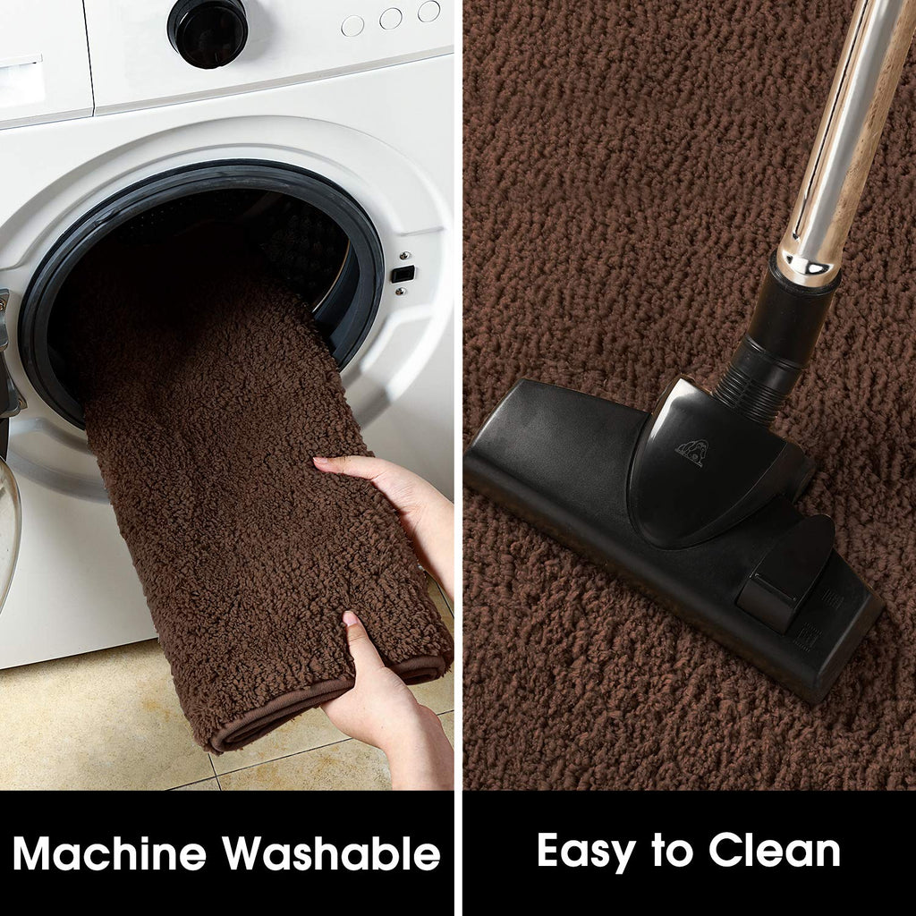 Homeideas Door Mats Indoor, 30'X48' Super Absorbent Non Slip Rugs For Entryway, Front Back Welcome Doormat Dirt Trapper (Brown)