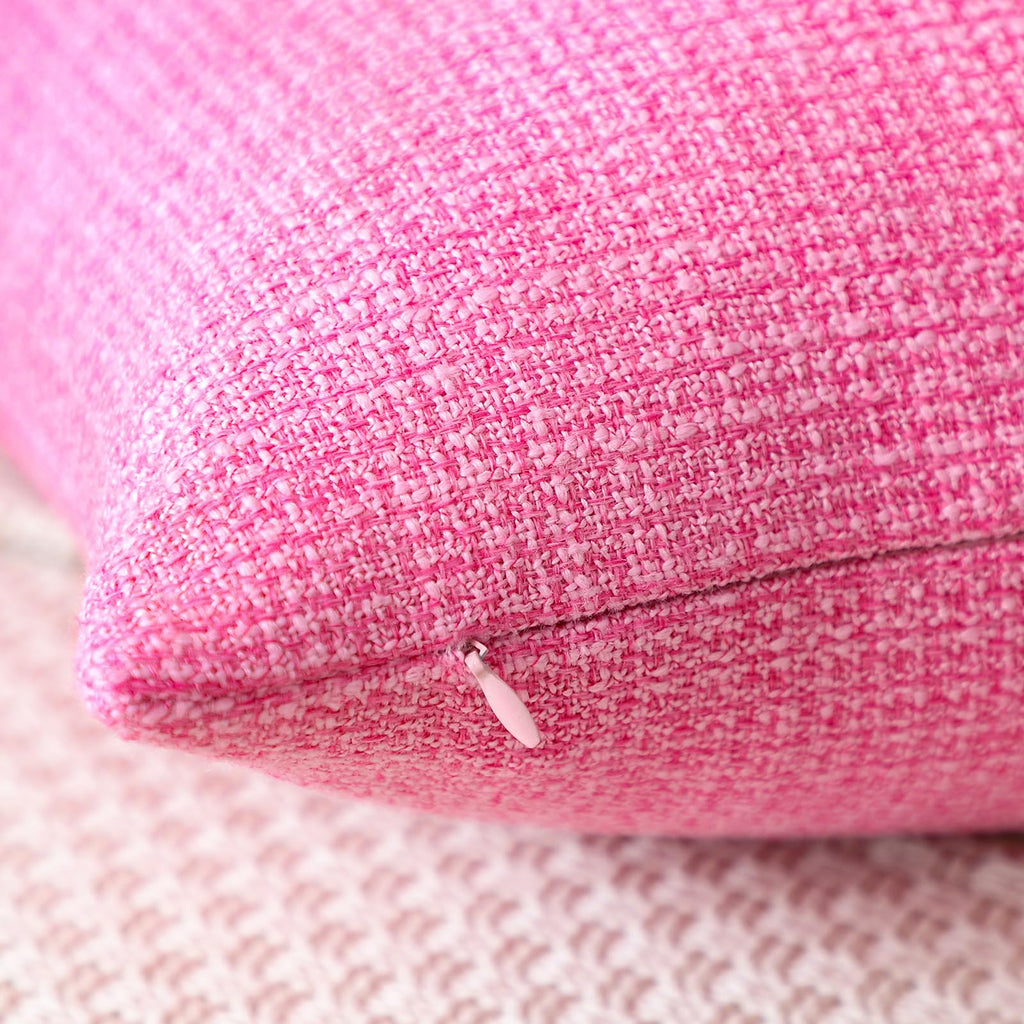 Otostar Linen Throw Pillow Covers Set Of 2 Decorative Square Pillowcases Cushion Covers 16X16 Inch For Home Decor Sofa Bedroom Car 40 X 40 Cm Rose Pink