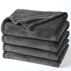 Phf Ultra Soft Fleece Blanket Twin Size, No Shed No Pilling Luxury Plush Cozy 300Gsm Lightweight Blanket For Bed, Couch, Chair, Sofa Suitable For All Season, 66' X 90', Dark Grey