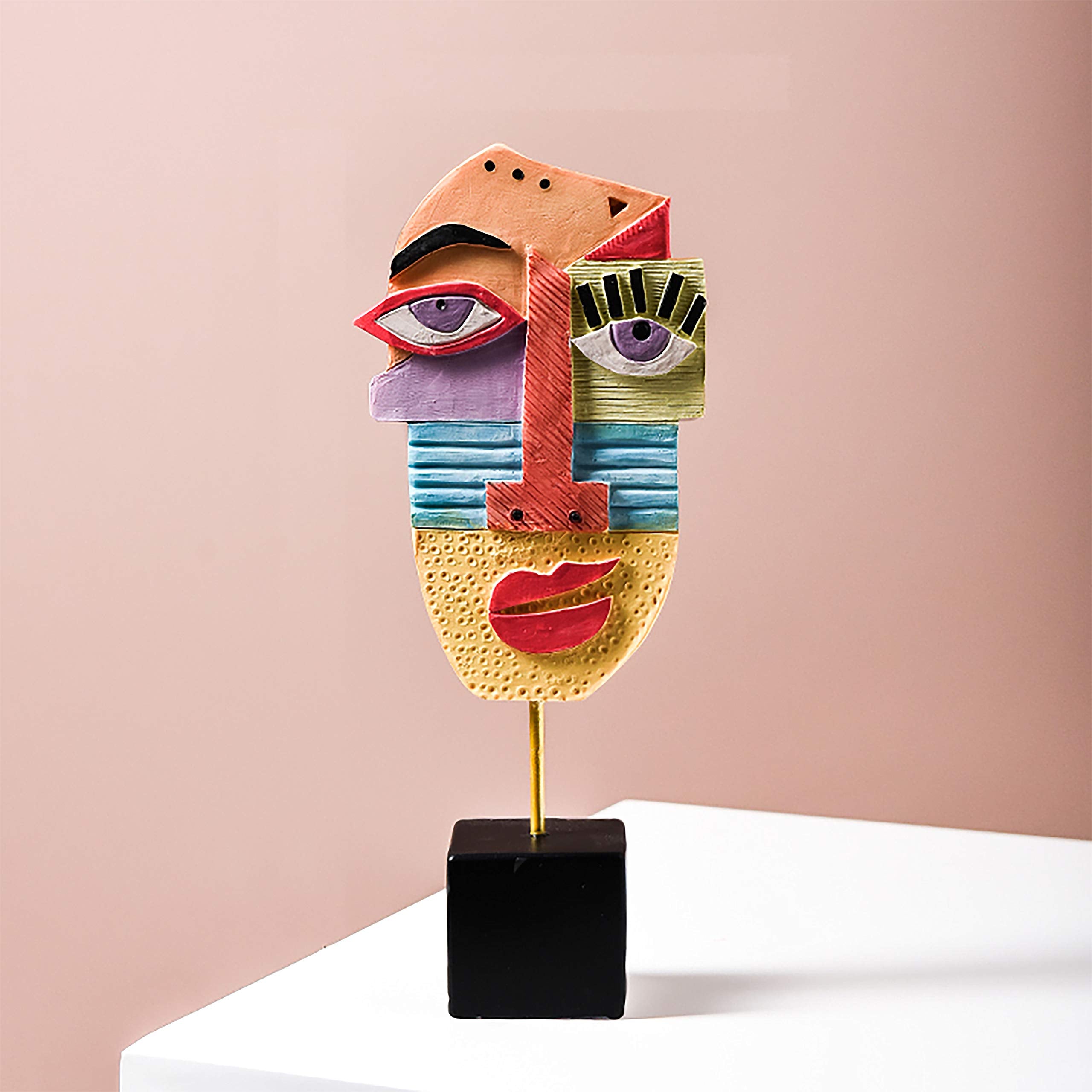 Wink - Handcrafted Statues Resin Abstract Sculpture for Home Decor Modern,African Art Tribal Figurines Decorations Items Accents