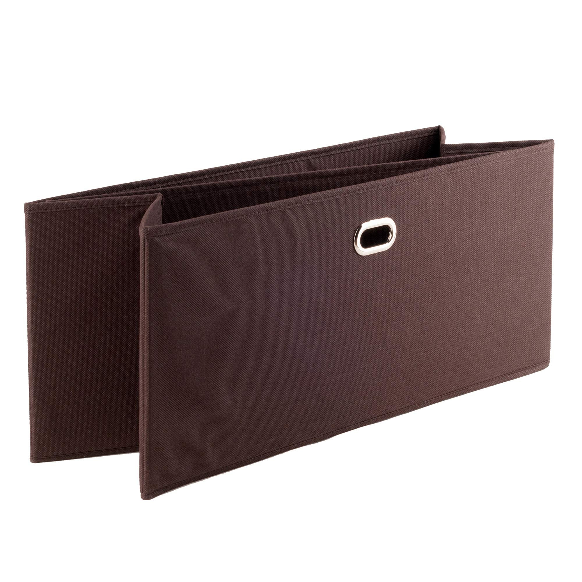 Winsome Torino 4-PC Set Shelf w/Black Fabric Baskets Storage and Organization, Espresso/Chocolate