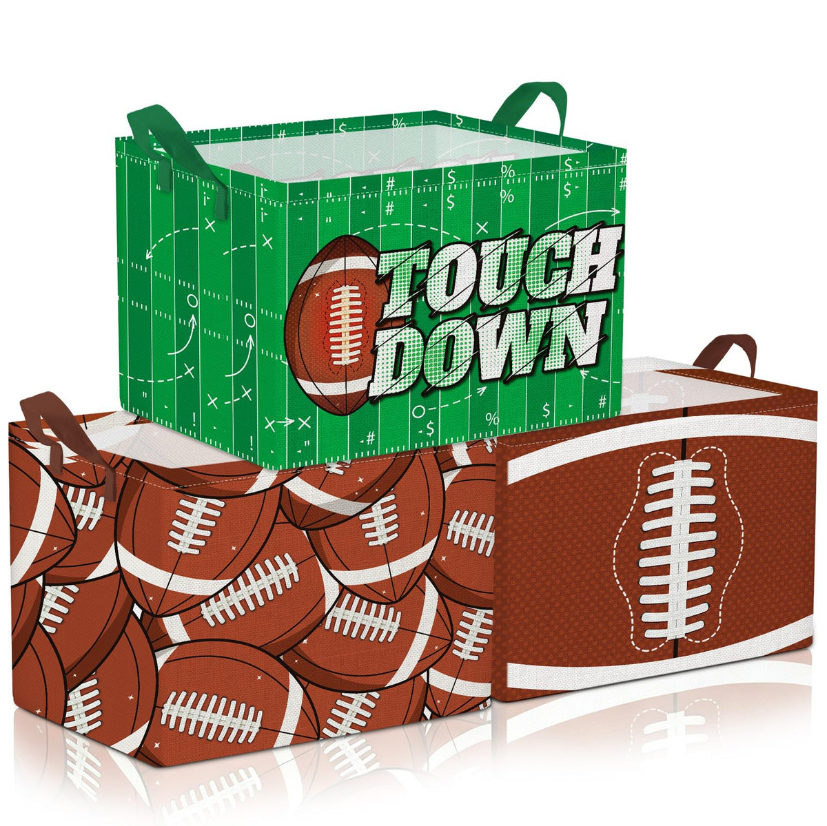 CHENGU 3 Pcs Football Storage Basket for Gifts Empty Football Baskets