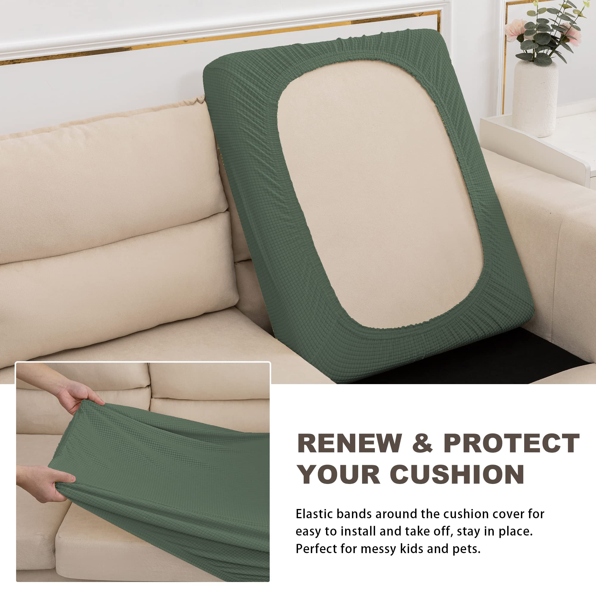 Nc Home Water-Repellent Sofa Cushion Slipcovers Couch Cover, Couch Cushion Cover For Camper Dinette, Pet Furniture Protector Lov