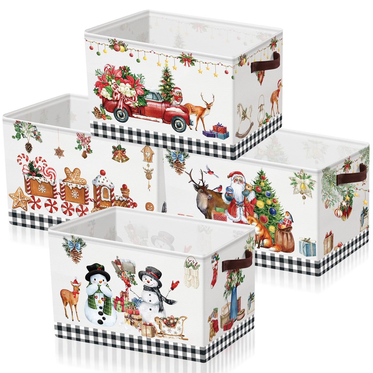 Geelin 4 Pcs Large Christmas Basket for Gifts Empty,Rustic