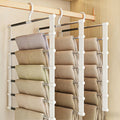 SEVEN LUCKY LIGHT Pants Hangers Space Saving, 3pk 6 Tier 18 Pants Leggings