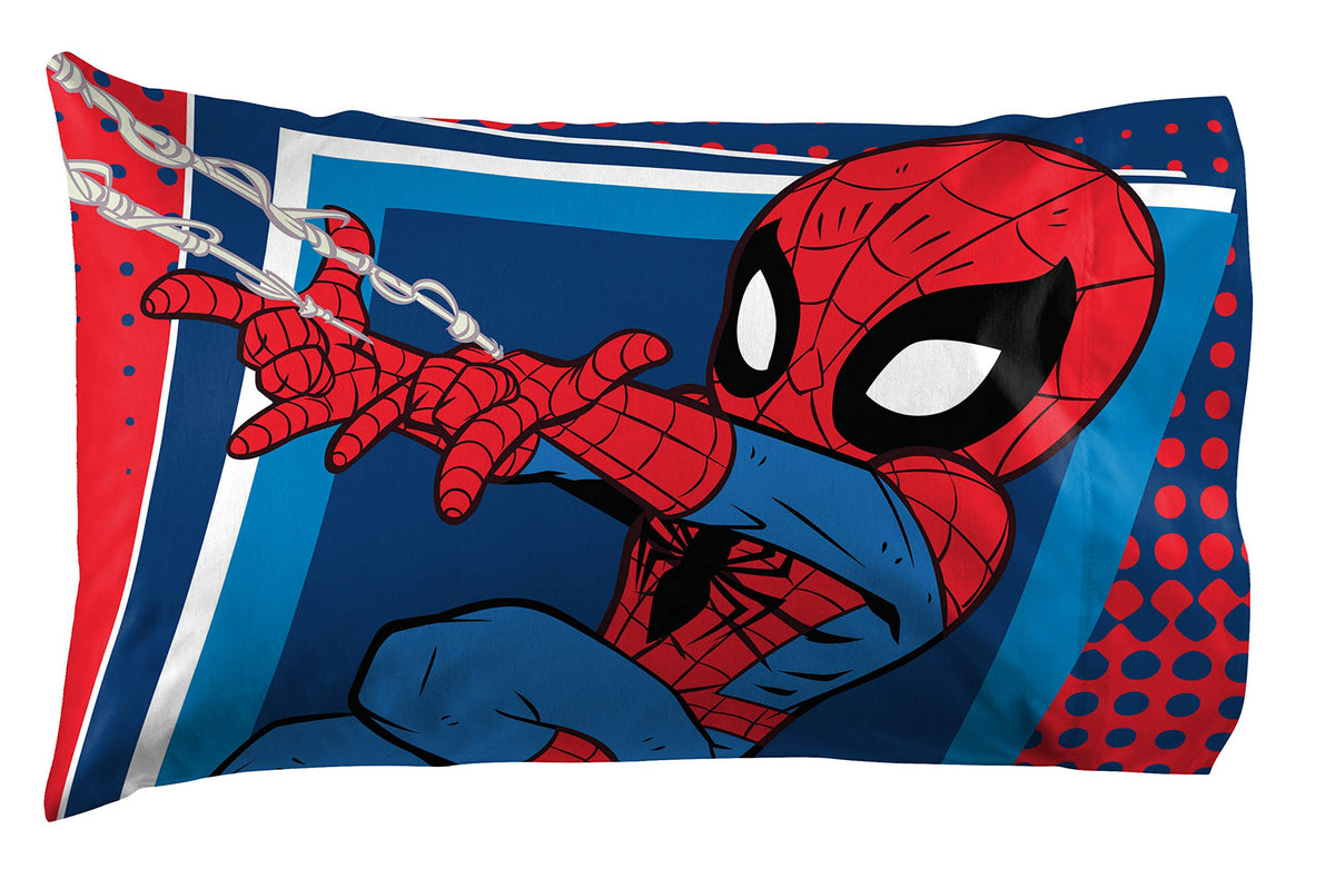 Jay Franco Marvel Super Hero Adventures Go Spidey 1 Pack Pillowcase - Double-Sided Kids Super Soft Bedding - Features Spiderman