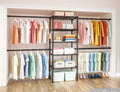 Ulif M2 Closet Organizer System, 5.9 Feet Height Mounted to the Wall Garment Rack with 4 Expandable Hanger Rods, 5 Shelves in 23