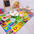 Kids Rug Play Mat Carpet Educational And Fun Playroom Rugs With Abc Alphabet Animals Shapes 3X5 Area Rug Learning Rugs For Bedro