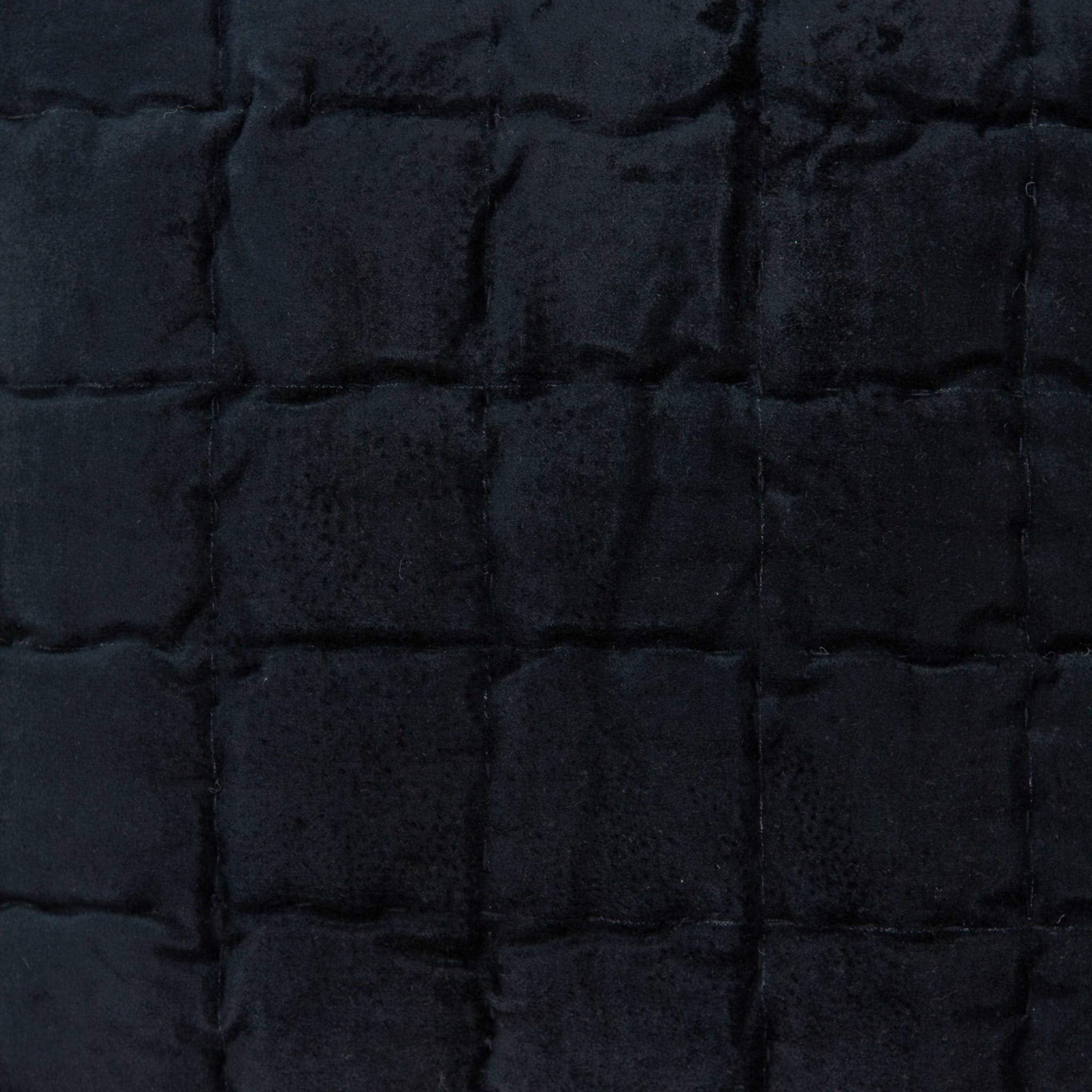 HomeRoots 50% Cotton, 50% Viscose 20' x 7' x 20' Transitional Black Solid Quilted Pillow Cover with Poly Insert