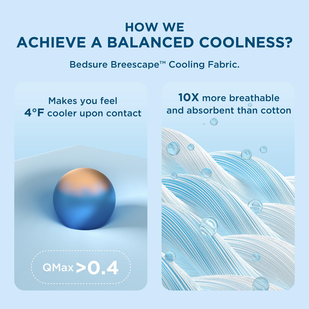 Bedsure Breescape Cooling Comforter Queen Size, Double-Sided Cool Tech Comforter, Soft Cooling Comforter For Hot Sleepers,Q-Max>