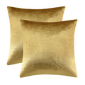 Gigizaza Gold Velvet Decorative Throw Pillow Covers,18X18 Pillow Covers For Couch Sofa Bed 2 Pack Soft Cushion Covers
