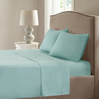 Comfort Spaces Coolmax Moisture Wicking Sheet Set Soft, Fade Resistant, All Elastic Deep Pocket Fits Up To 16' Mattress - Warm Weather Cooling Sheets For Night Sweats, Cal King, Aqua, 4 Piece
