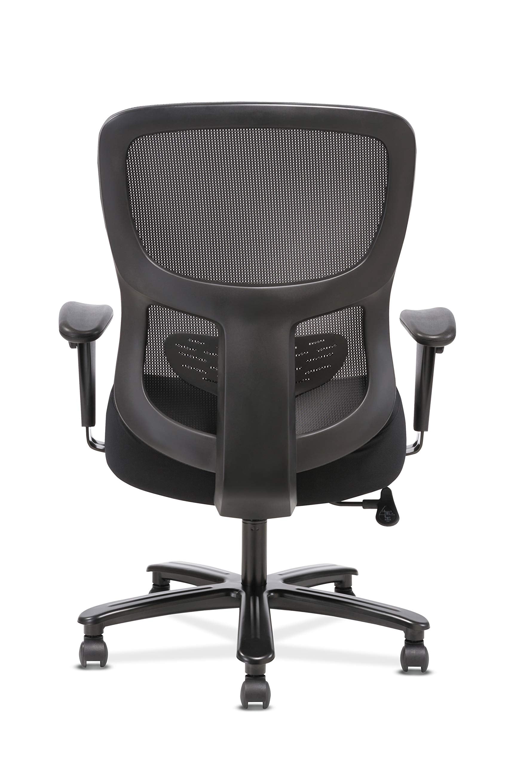 HON Sadie Big and Tall Mesh Back Chair, with Height Arms, Adjustable Lumbar, 30.31D x 30.31W x 42.91H in, Black
