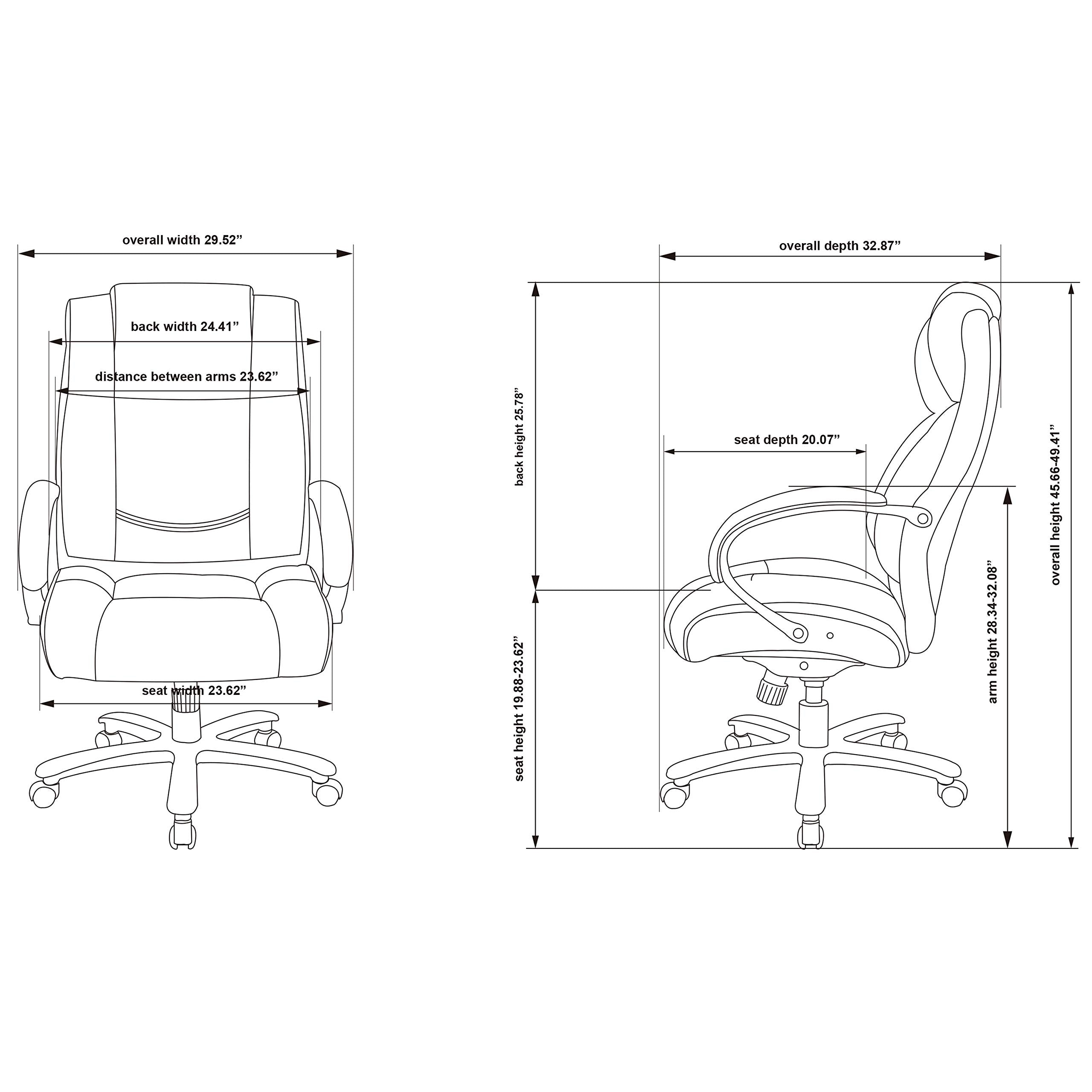 Lorell Big and Tall Leather Chair with UltraCoil Comfort