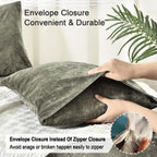 Phf Truly Velvet Pillowcases Standard Size, No Insert, 2 Pack Ultra Soft Breathable Pillow Shams Covers With Envelope Closure, 20' X 26' Luxury Cozy Warm Fuzzy Flannel Pillow Cases, Smokey Olive