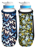 Toykee Water Bottle Sleeve For Cirkul 22 Oz - 2 Pack Bottles Cover Holder Carrier Bag With Side Handle Blue Purple Marble Print