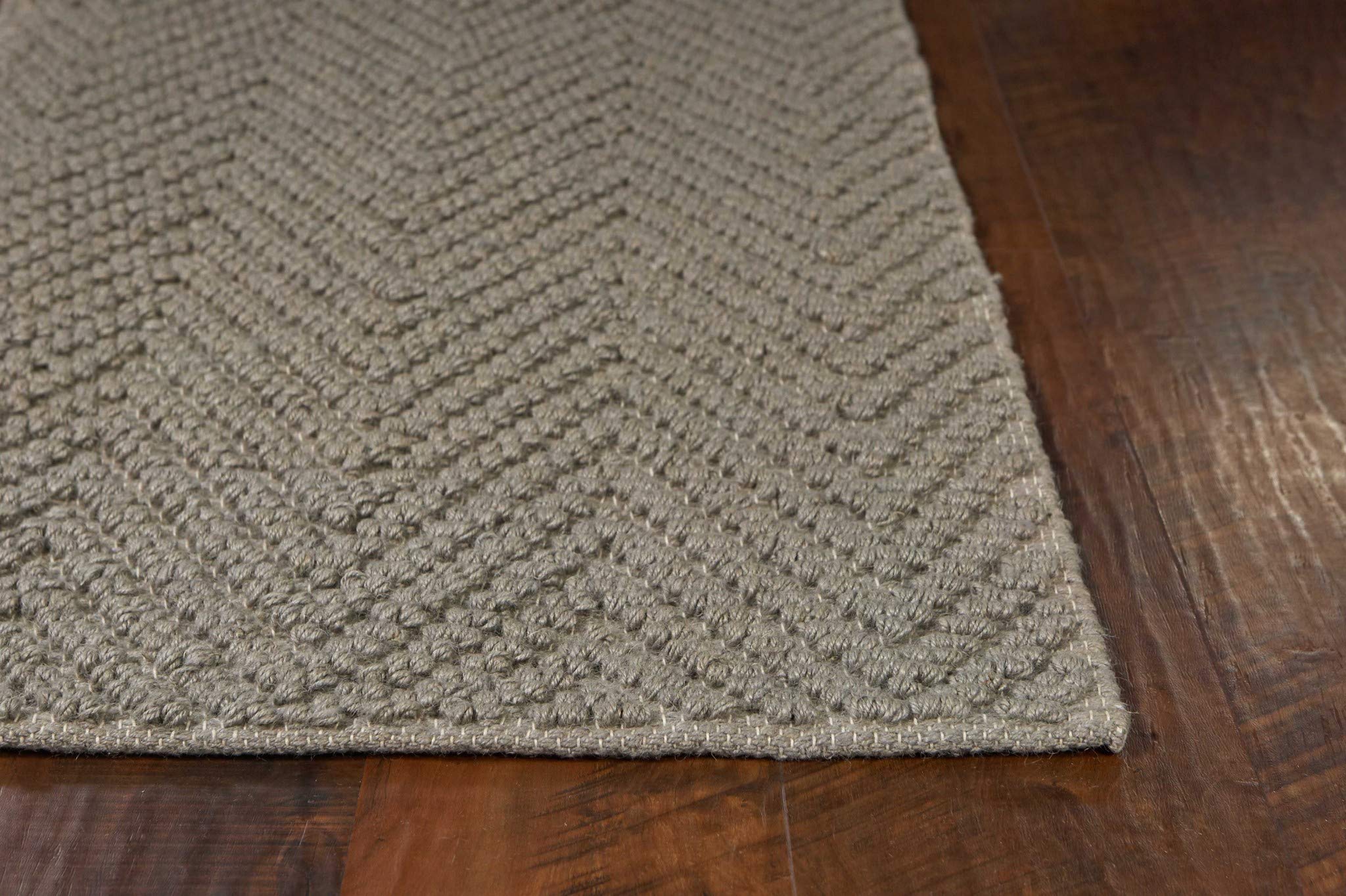 HomeRoots 2'x4' Grey Heather Hand Woven Herringbone Jute Indoor Accent Rug