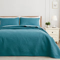 Exclusivo Mezcla Queen Quilt Bedding Set, Lightweight Teal Quilts Queen Full Size For All Seasons, Soft Microfiber Bedspreads Co