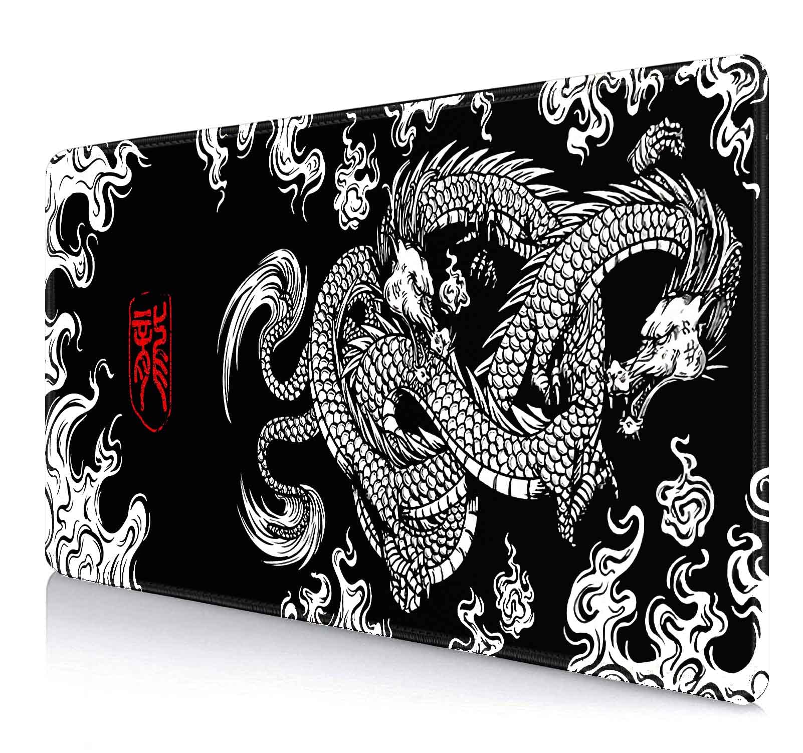 Imayondia Large Gaming Mouse Pad (35.4X15.7 In), Big Extended Non-Slip Rubber Base Mousepad With Stitched Edges, Keyboard Mouse