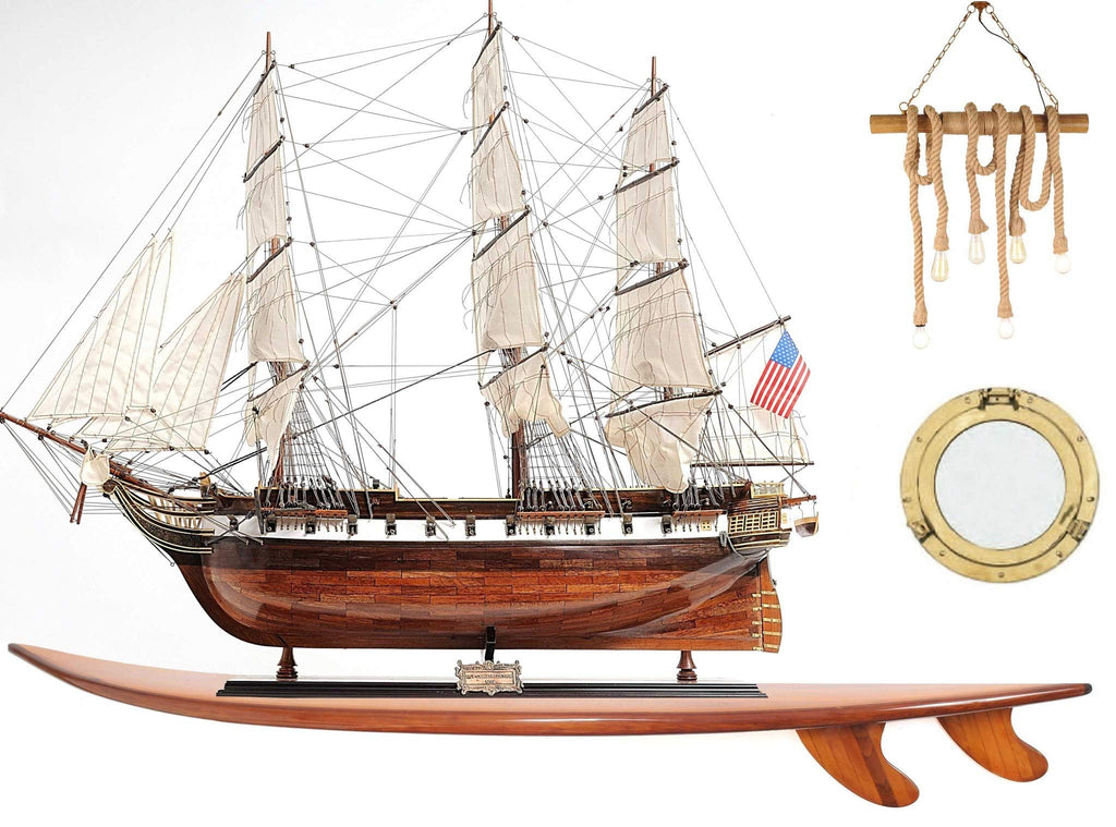 HomeRoots Wooden Wood 9" x 69.5" x 8" Half Surfboard Shelf