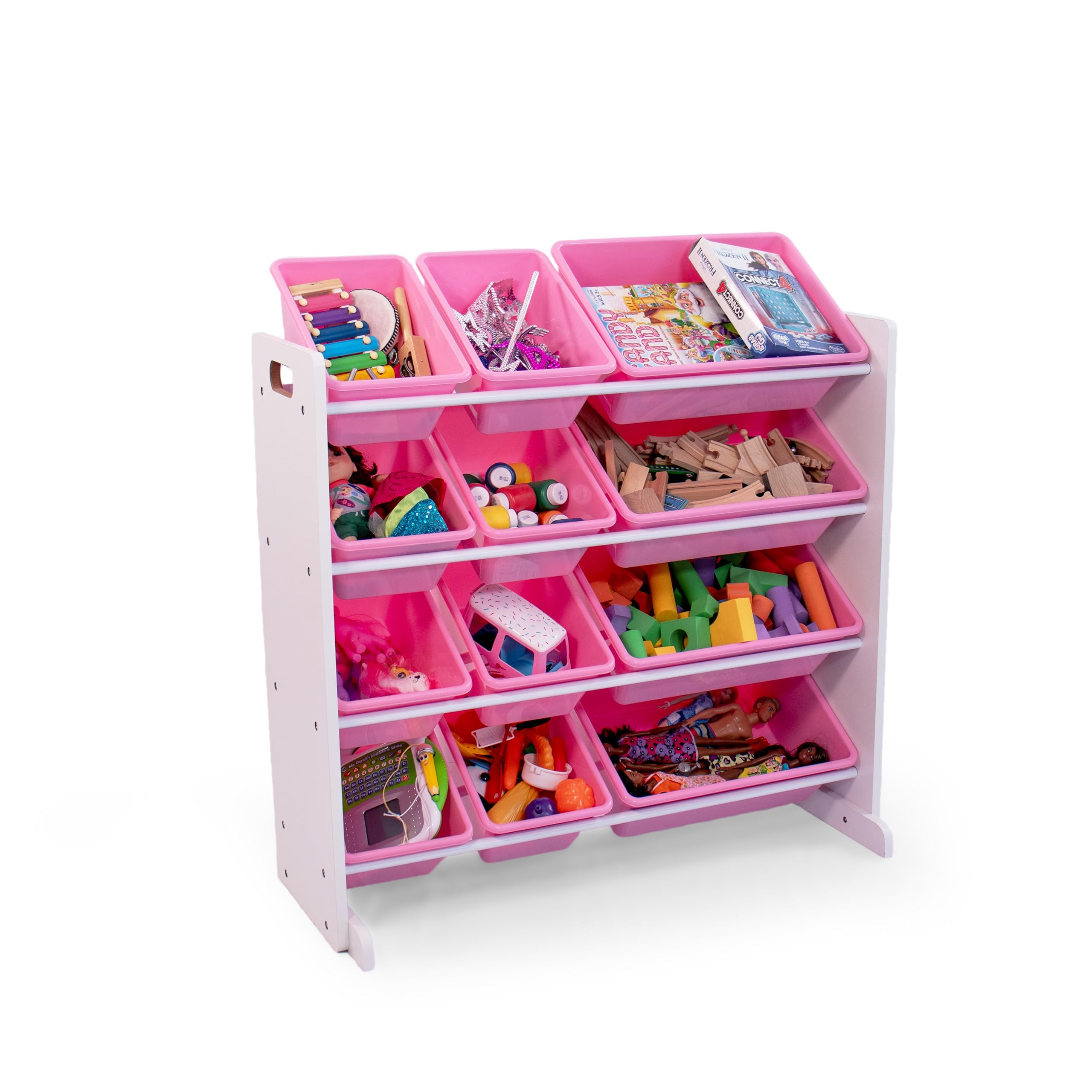 Humble Crew, White/Pink 12 Bin Toy Storage Organizer