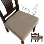 Genina Waterproof Seat Covers for Dining Room Chair Covers Waterproof Dining Chair Covers (4 PCS-Rear-gapped, Taupe)