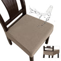 Genina Waterproof Seat Covers for Dining Room Chair Covers Waterproof Dining Chair Covers (2 PCS-Rear-gapped, Taupe)