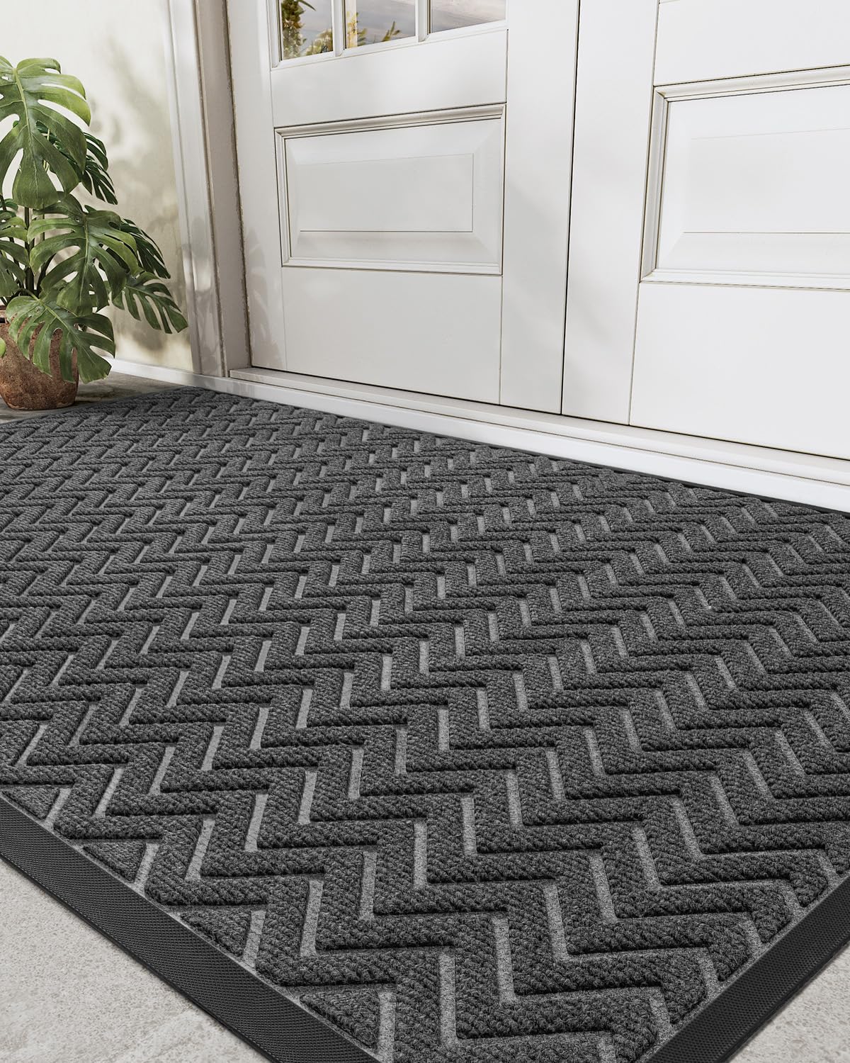 Dexi Door Mat Heavy Duty Outdoor Indoor Doormat, Stain And Fade Resistant, Non Slip Front Door Mats, Patio Entryway Floor Mat, 3