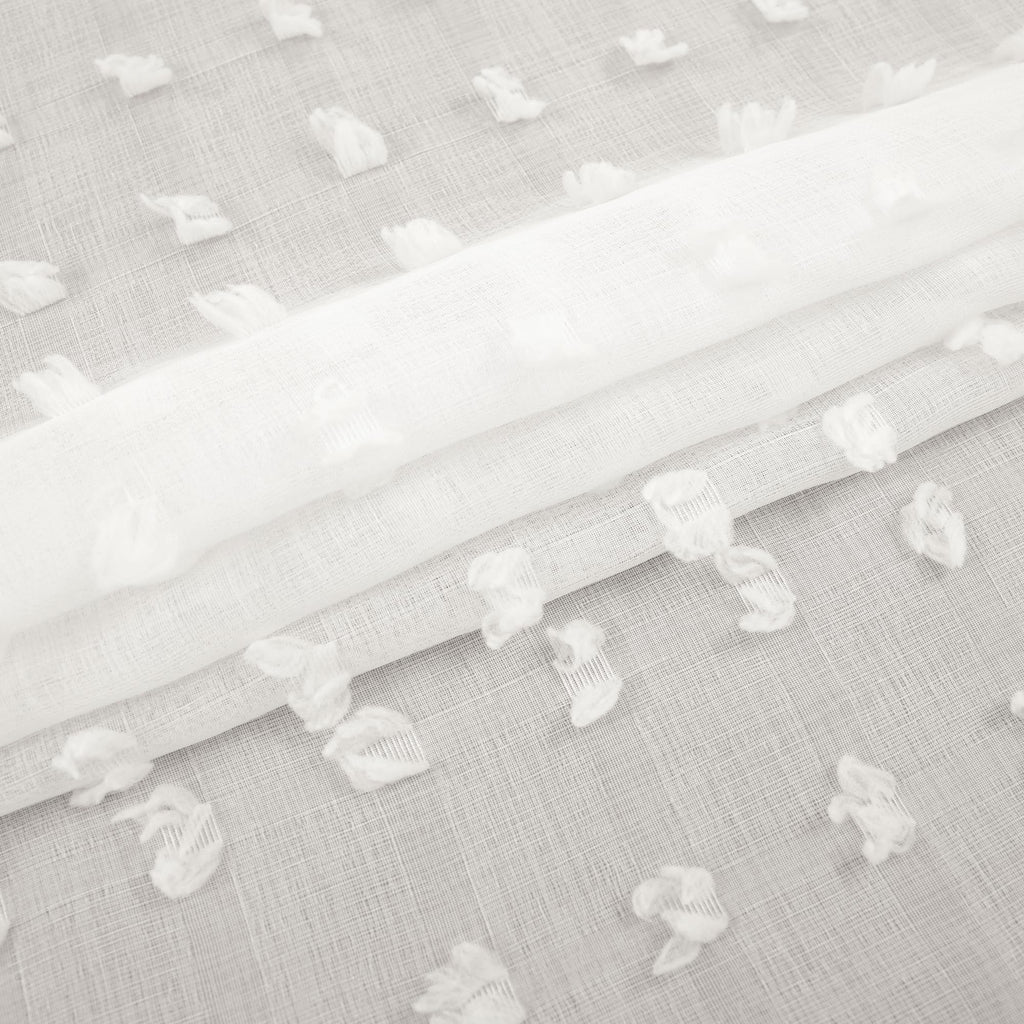 Cream Boho Sheer Curtains Drapes For Living Room 90 Inch Length 2 Panels Set Country Shabby Chic Rod Pocket Semi Sheer Window Treatments Farmhouse Curtains For Bedroom 90 Inches Long,Off White Ivory