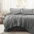 Anluoer Twin Comforter Set, Grey Tufted Bed In A Bag 5 Pieces With Comforters And Sheets, All Season Bedding Sets With 1 Comfort