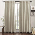Ryb Home Natural Beige Linen Sheer Curtains 96 Inches Long For Living Room And Dining Room, Back Tab/Rod Pocket, Light Filtering Sheer Curtains And Drapes, W 52 X L 96 Inches, 2 Panels Set