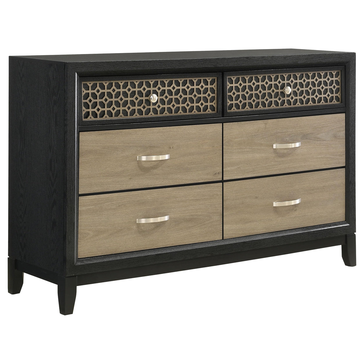 Coaster Home Furnishings Valencia 6-Drawer Dresser Light Brown And Black