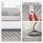 California Design Den Twin Sheets Set, 100% Organic Cotton Sheets, Deep Pockets Percale Sheets, Gots Certified Soft, Crisp & Cooling Sheets, Twin Bed Sheets, Light Grey Sheets