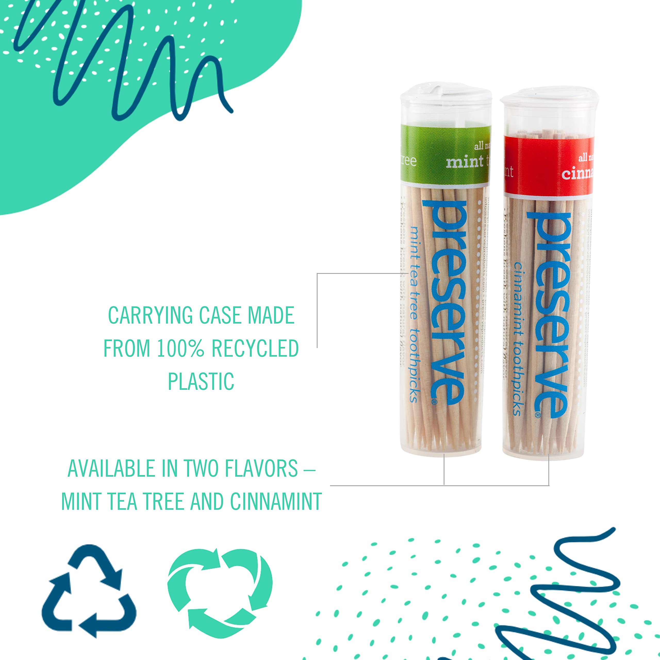 Preserve Toothpicks, Mint Tea Tree, 24 Canisters