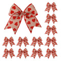 Meseey 12 Pcs 6 Inch Red Heart Printed Burlap Bows Decoration Bow for Valentine's Day Gift Wrapping Party Holiday Basket Ornamen