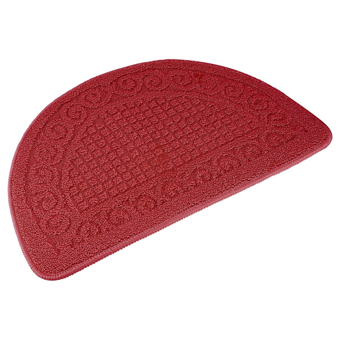 Echaprey Half Round Non-Slip Kitchen Bathroom Toilet Doormat Floor Rug Mat Keeps Your Floors Clean Home Decor (Large, Red)
