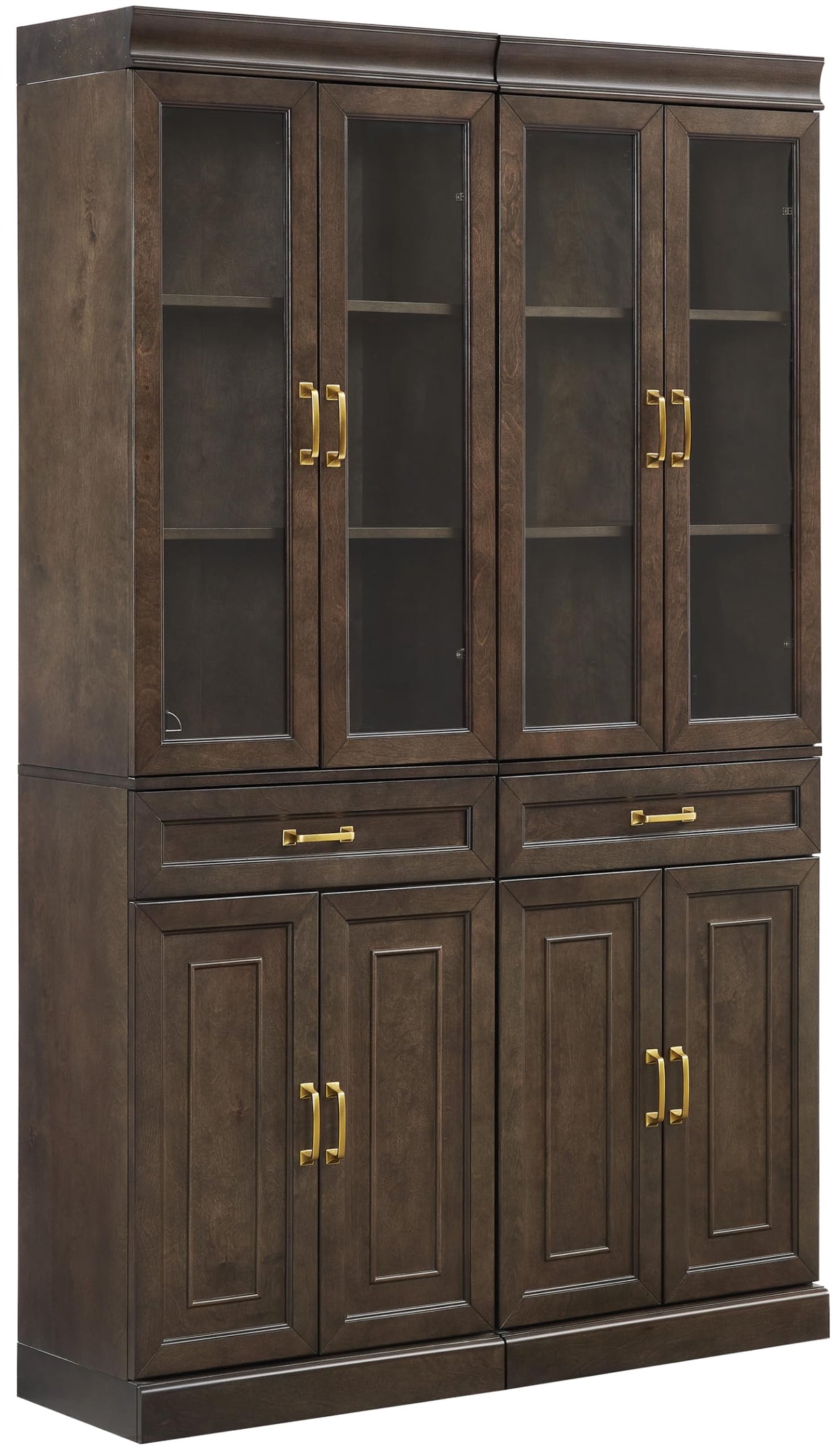 Crosley Furniture Stanton 2-Piece Glass Door Kitchen Storage Pantry Cabinet with Shelves Dining, Laundry Room, Coffee