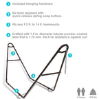 Sunnydaze Universal 2-Person Hammock Stand - 550-Pound Capacity - Heavy-Duty Steel Outdoor Hammock Stand - Fits 9 To 14 Foot Hammocks - Bronze