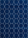 Unique Loom Trellis Frieze Collection Area Rug - Geometric (9 x 12 2, Navy Blue/ Ivory)